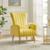 Turkish wing chair with premium fabric, gold legs, and elegant design for a stylish and comfortable addition to any living space.