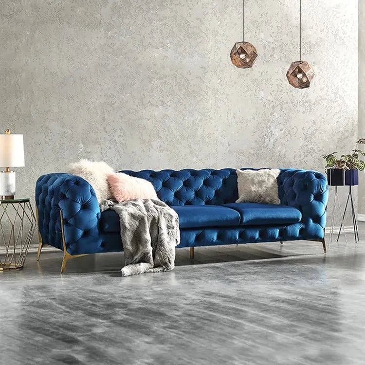 Stylish Chesterfield Sofa Set in a modern living room with premium tufted design and comfortable seating