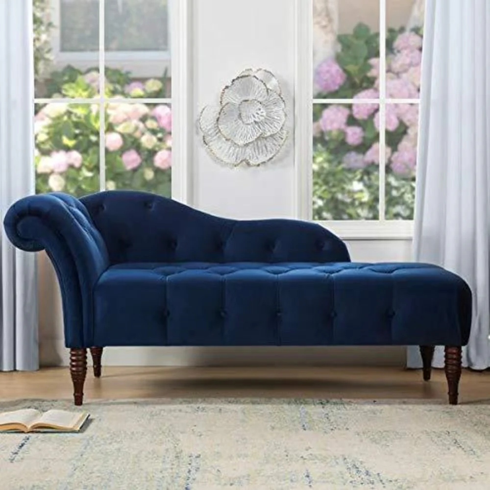 Chesterfield Suede Lounger in Blue Color