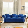 Navy Blue Chesterfield Suede Sofa Set, Btm Layout Bangalore, Factory Outlet Sofa, Stylish Lounger, Premium Furniture