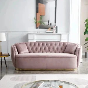 Chesterfield Suede Tufted Sofa in Navy Blue – BTM Layout, Bangalore