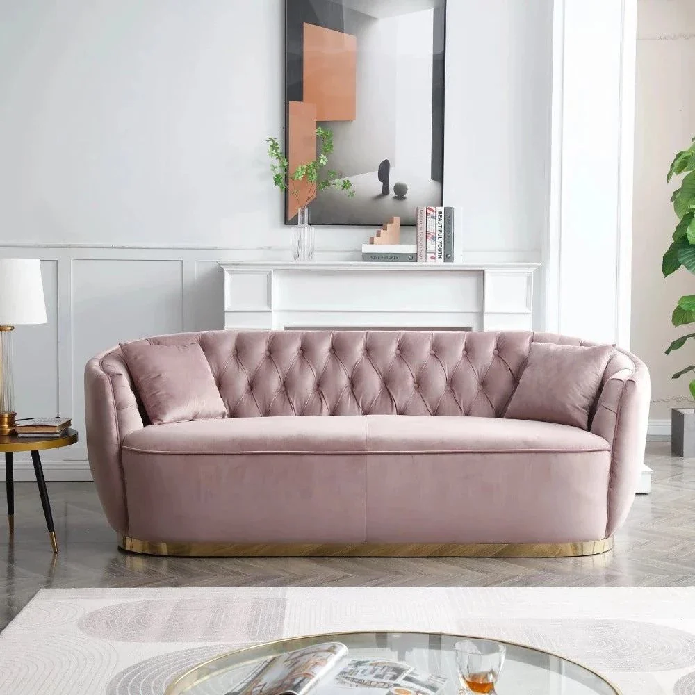 Chesterfield Suede Tufted Sofa in Navy Blue – BTM Layout, Bangalore