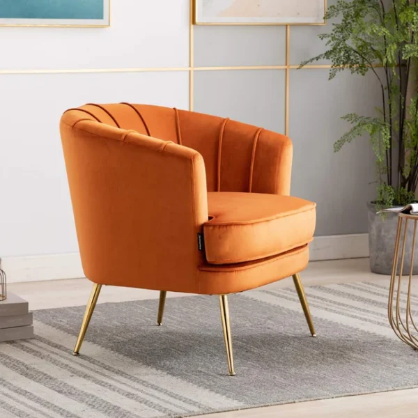 Lappy Suede Accent Chair with gold metal legs – Style My Space