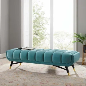 Cross Line Lounger in Suede with modern design and high-density foam for comfort.
