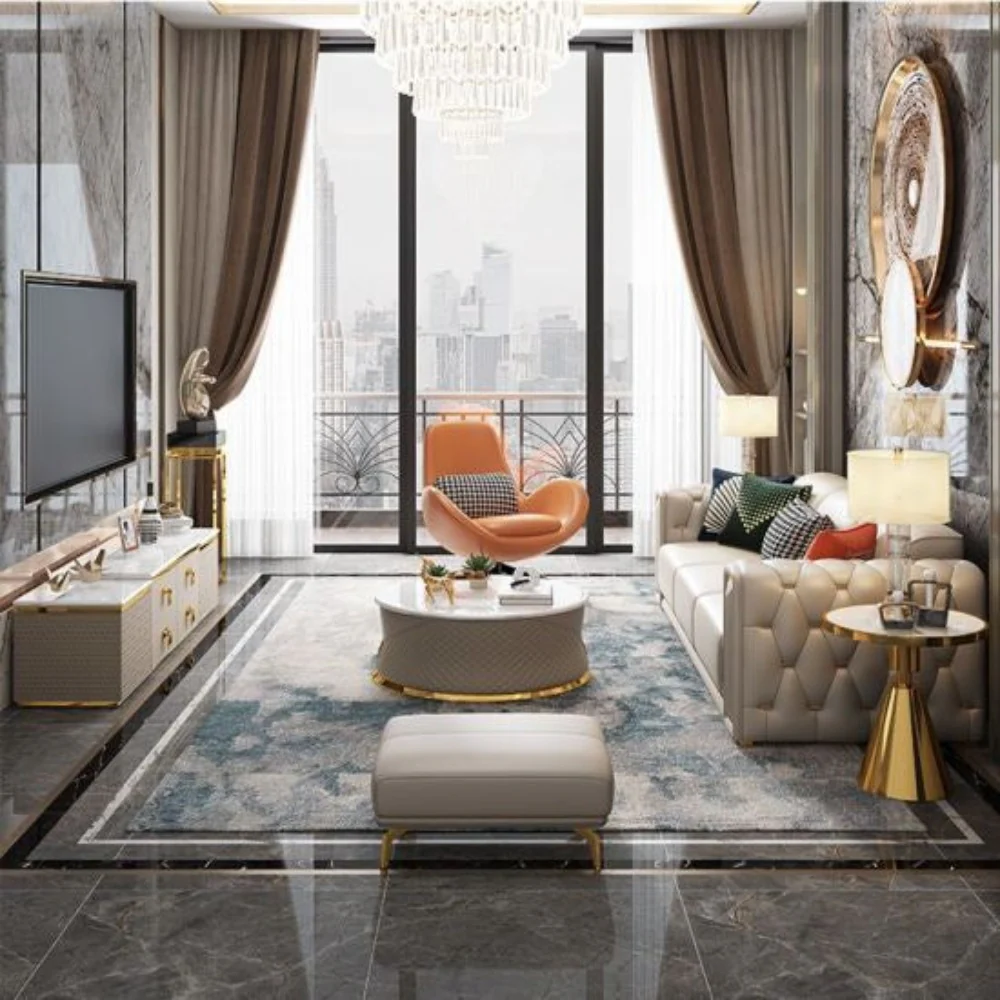 Dexter Modern Straight Line Chesterfield Sofa Set in Leatherette2 Straight Line Chesterfield Sofa in premium leatherette