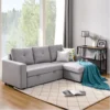 L-Shaped Storage Sofa Bed with Velvet Upholstery for Modern Living