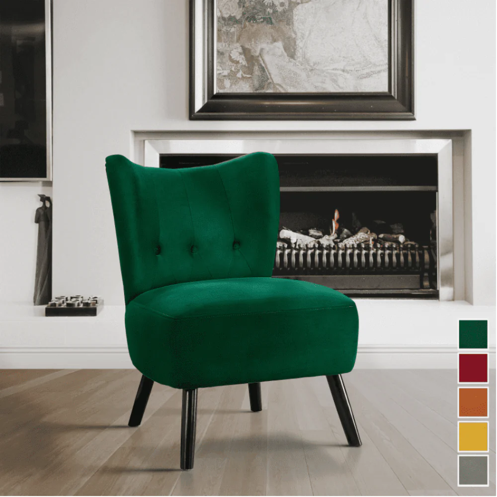 Elegant Lappy Suede Accent Chair in vibrant green by Style My Space