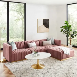 Modern Fabric Chaise Sectional