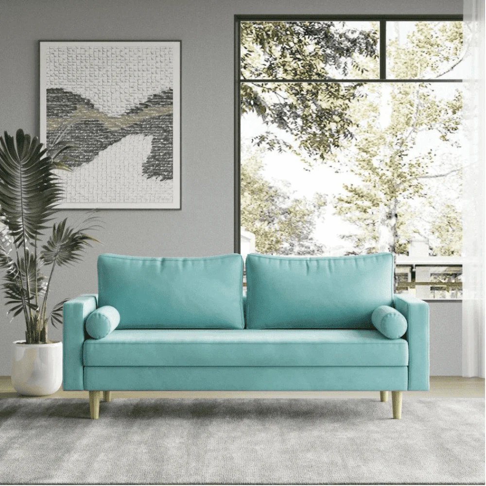 Modern Sofa Set in Suede Fabric2