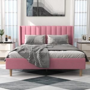 Quilted Bed Without Storage in Suede