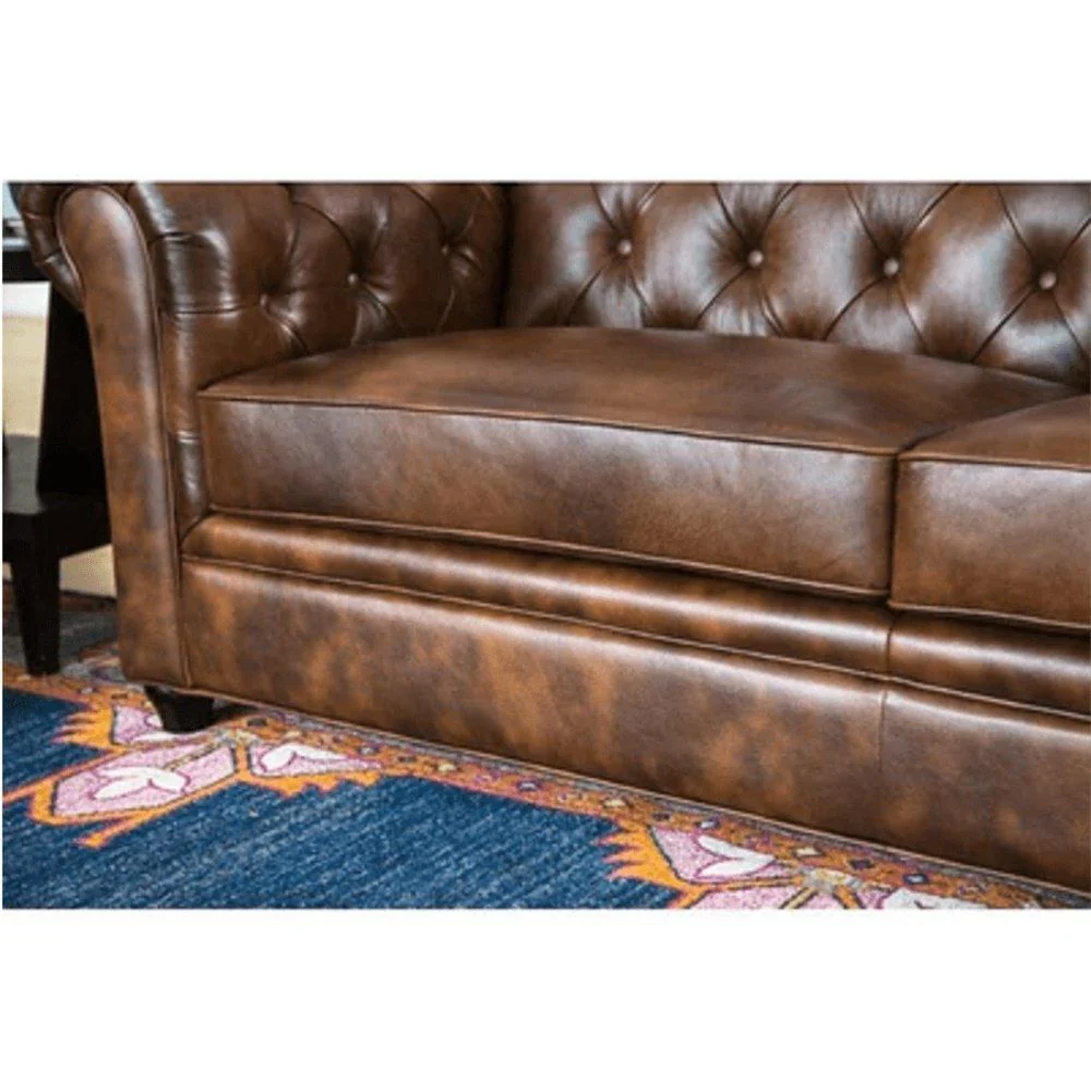 Rolled Back Chesterfield Sofa in Suede, Available in BTM Layout, Bangalore