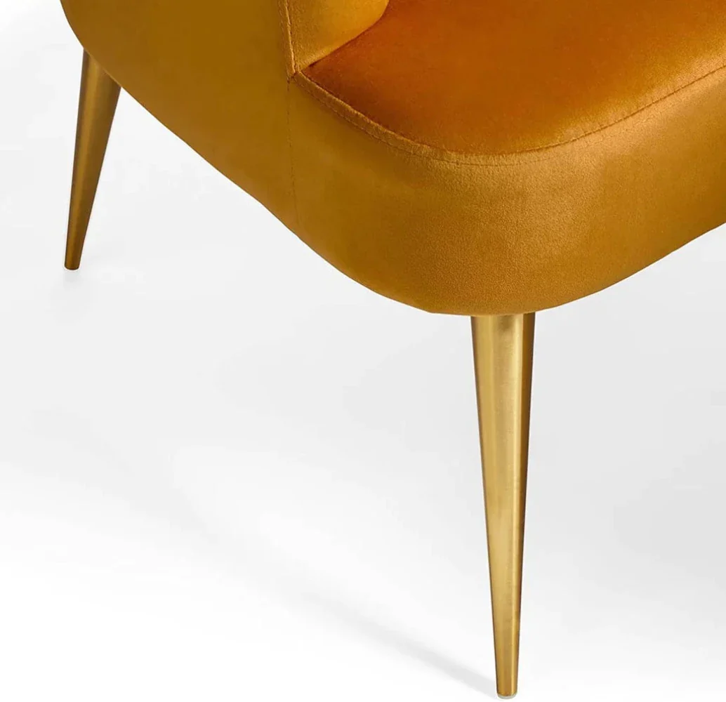 Stylish Orange Velvet Accent Chair adding elegance to the room