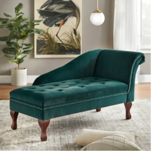 Simple Living Chaise Lounge in Velvet Fabric – Stylish and Comfortable