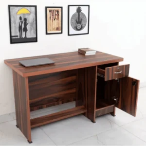 Study Table in Walnut Colour by Cupboard