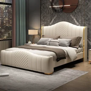 Upholstered Bed In Suede