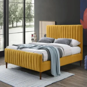 Upholstered Without Storage Bed in Suede