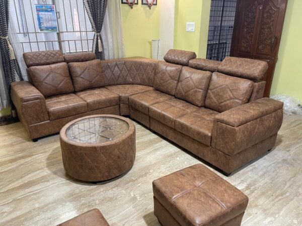 Luxurious Leather L Shaped Sofa for Modern Living Rooms