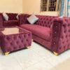 Elegant Red Leatherette Chesterfield Sofa with customizable design, factory-direct prices, and 25% off at Style My Space