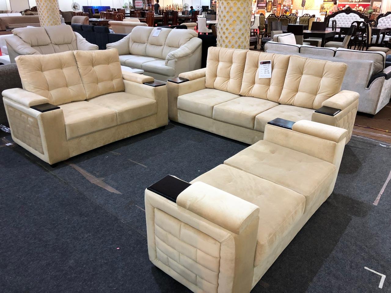 Luxury Premium Comfort Sofa with Velvet Upholstery for Modern Living
